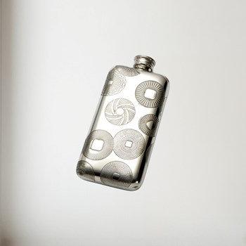 3oz Millstones Pocket Flask millstones pattern pewter pocket flask 3oz