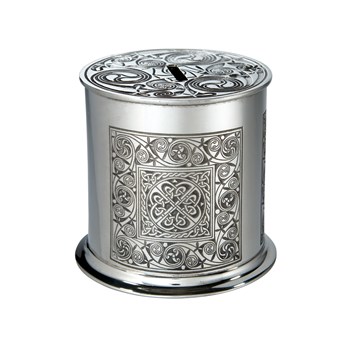 Celtic Spiral Pewter Money Box