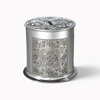 Celtic Spiral Pewter Money Box