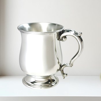 Standard Georgian 1 pint pewter Tankard