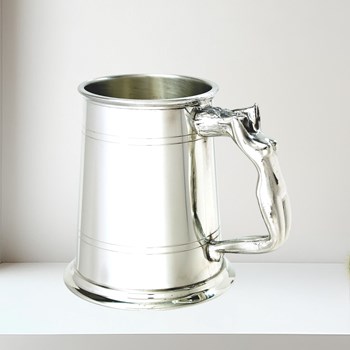 Nymph Handle Pewter Tankard
