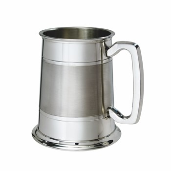 Part Satin Standard One Pint Lined Pewter Tankard