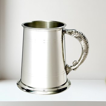 Fish Handle 1 pint pewter Tankard