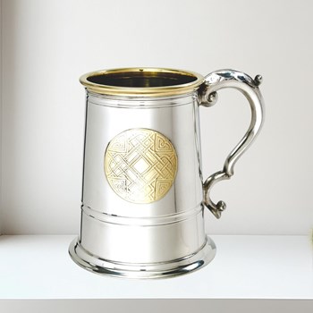 Celtic Gold 1 Pint Pewter and Brass Tankard