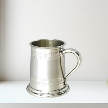 Half Pint Embossed Celtic Band Pewter Tankard Half pint embossed celtic band pewter tankard