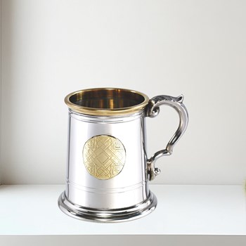 Half Pint Celtic Gold Pewter Tankard Half pint celtic gold pewter tankard