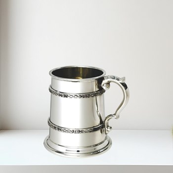 Half Pint Double Celtic Band Pewter Tankard Half pint double celtic band pewter tankard