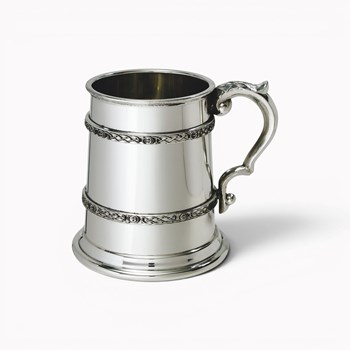 Double Celtic Band Half Pint Pewter Tankard