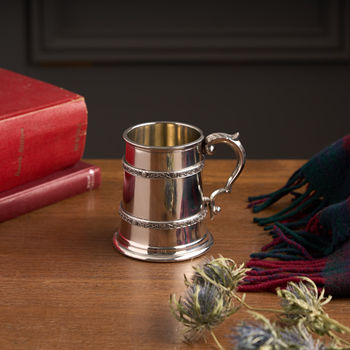 Double Celtic Band Half Pint Pewter Tankard Double Celtic Band Half Pint Pewter Tankard