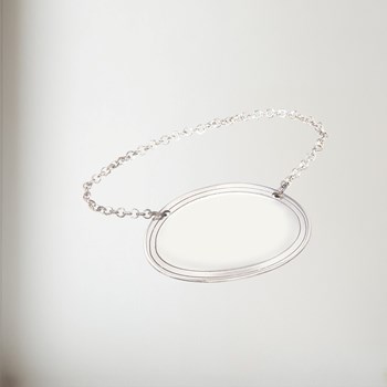 Cast Pewter Plain oval decanter label