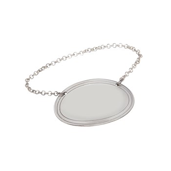 Cast Pewter Plain Oval Decanter Label Cast Pewter Plain Oval Decanter Label