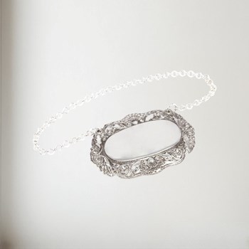 Cast Pewter Shell Pattern Decanter Label Cast Pewter Shell Pattern Decanter Label