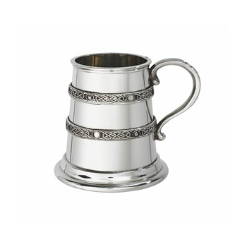 Quarter Pint Double Celtic Bands Pewter Baby Mug