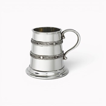 Double Celtic Bands Pewter Baby Mug
