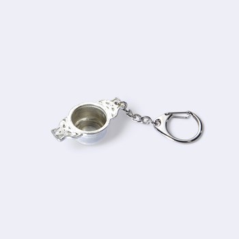 Cast Pewter Quaich Keyring Cast Pewter Quaich Keyring