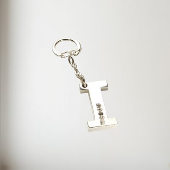 Initial I Touchmarked Pewter Keyring KEYRING-I