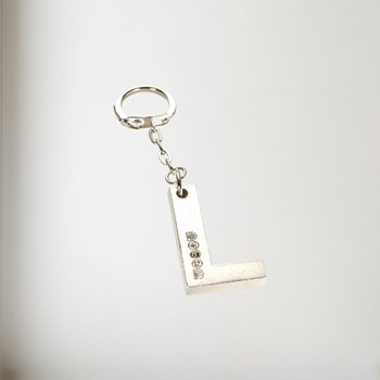 Initial L Touchmarked Pewter Keyring KEYRING-L