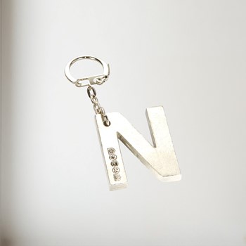 Initial N Touchmarked Pewter Keyring Initial N Touchmarked Pewter Keyring