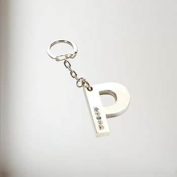 Initial P Touchmarked Pewter Keyring Initial P Touchmarked Pewter Keyring