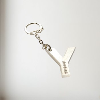 Initial Y Touchmarked Pewter Keyring KEYRING-Y
