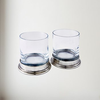 Pewter & Glass Double Old Fashioned Glass