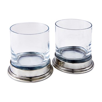 Pewter & Glass Double Old Fashioned Glass
