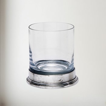 Pewter & Glass Double Old Fashioned Glass
