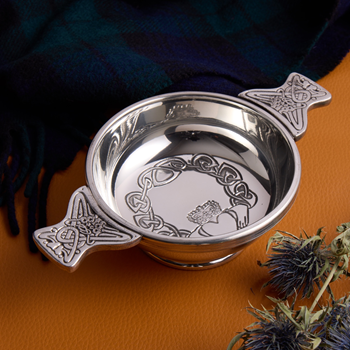 Claddagh Large Pewter Quaich