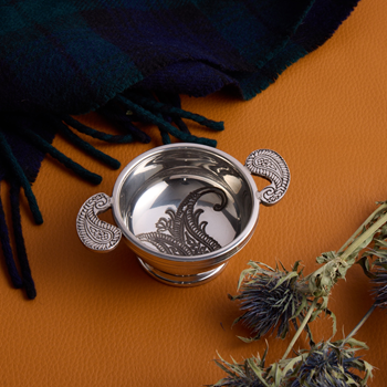 Paisley Small Pewter Quaich Paisley Small Pewter Quaich