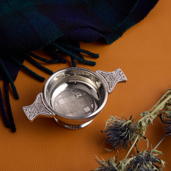 Tartan Small Pewter Quaich Tartan Small Pewter Quaich