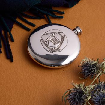 Charles Rennie Mackintosh Pewter Sporran Flask Charles Rennie Mackintosh Pewter Sporran Flask