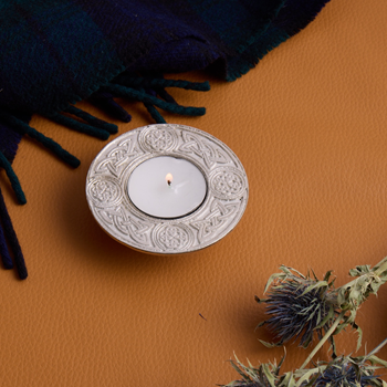 Round Celtic Cast Pewter T-Lite Candle Holder