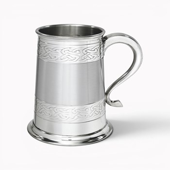 Embossed Celtic Bands Pewter Tankard Embossed Celtic Bands Pewter Tankard