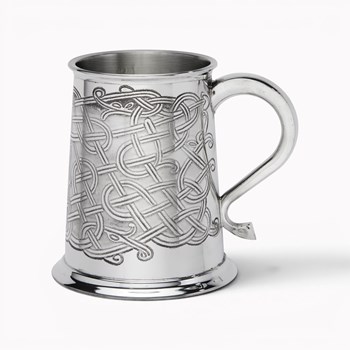 Celtic Pattern Pewter Tankard