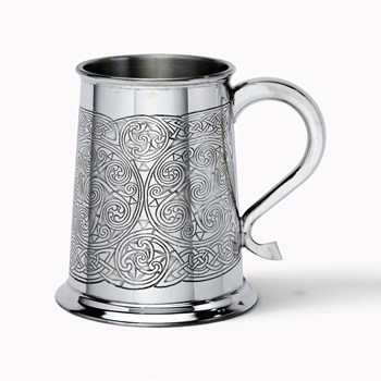 Celtic Spirals One Pint Pewter Tankard