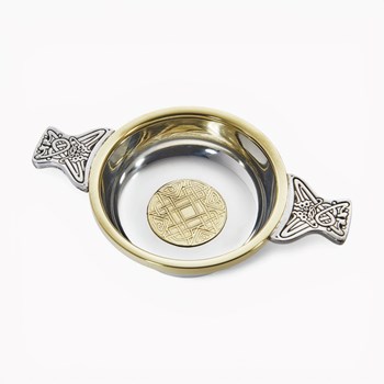 Celtic Gold Pewter And Brass Large Quaich