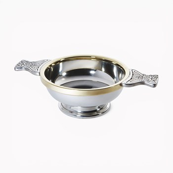 Brass Rim Large Pewter Quaich Brass Rim Large Pewter Quaich