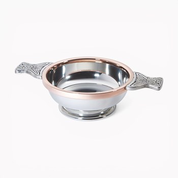 Copper Rim Large Pewter Quaich Copper Rim Large Pewter Quaich