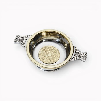 Celtic Gold Brass And Pewter Medium Quaich