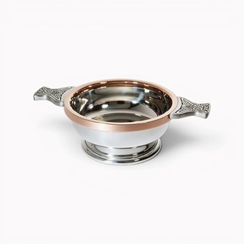 Copper Rim Pewter Quaich