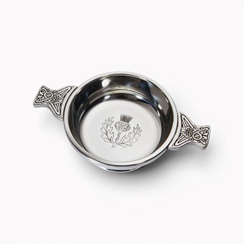 Thistle Stamp Medium Pewter Quaich