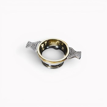 Brass Rim Small Pewter Quaich