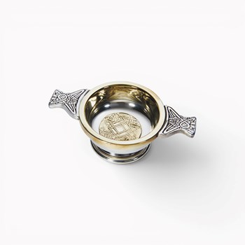 Celtic Gold Small Pewter And Brass Quaich