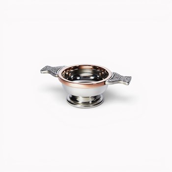 Copper Rim Small Pewter Quaich