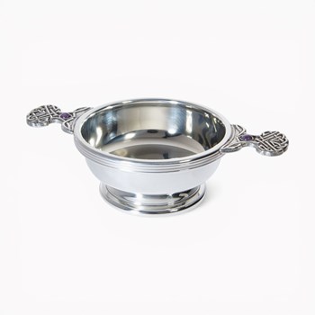 February Birthstone Pewter Quaich With Amethyst Stones