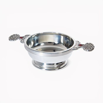 January Birthstone Pewter Quaich With Garnet Stones January Birthstone Pewter Quaich With Garnet Stones