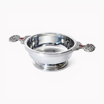July Birthstone Pewter Quaich With Ruby Stones