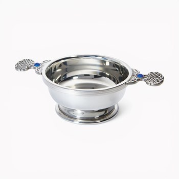 September Birthstone Pewter Quaich With Saphire Stones September Birthstone Pewter Quaich With Saphire Stones