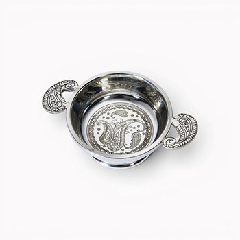 Paisley Standard Pewter Quaich Standard paisley pewter quaich