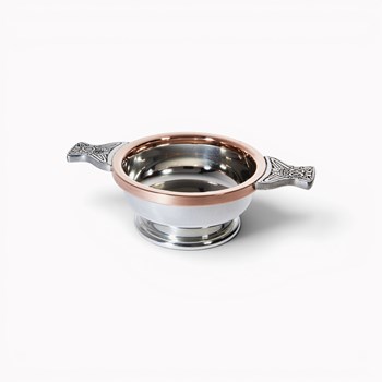 Copper Rim Standard Pewter Quaich
